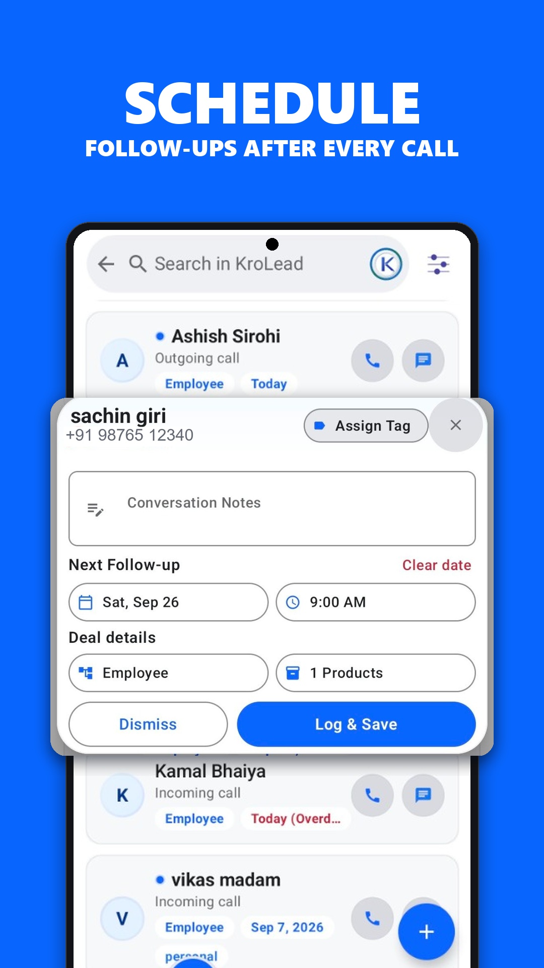 KroLead - Auto Follow-Ups & Alarms